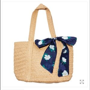 Draper James Straw Bag with Floral scarf